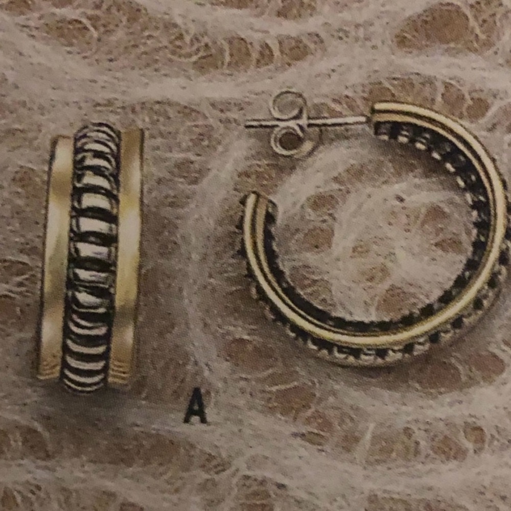 Silpada Vintage Sterling Silver & Brass Braided Hoop on Post Earrings - Picture 14 of 15
